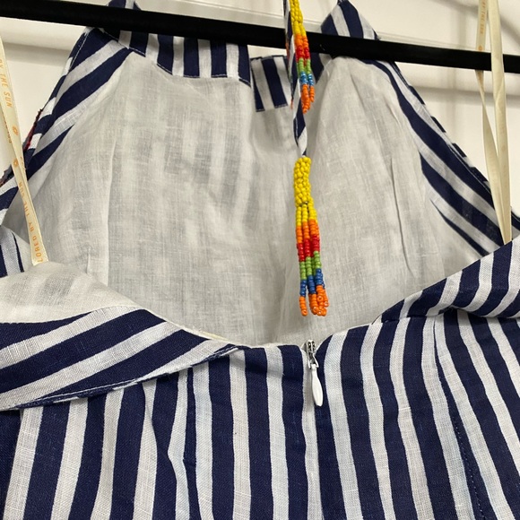 Embroidered Appliqué Farm Rio Striped Midi Dress - Picture 9 of 13